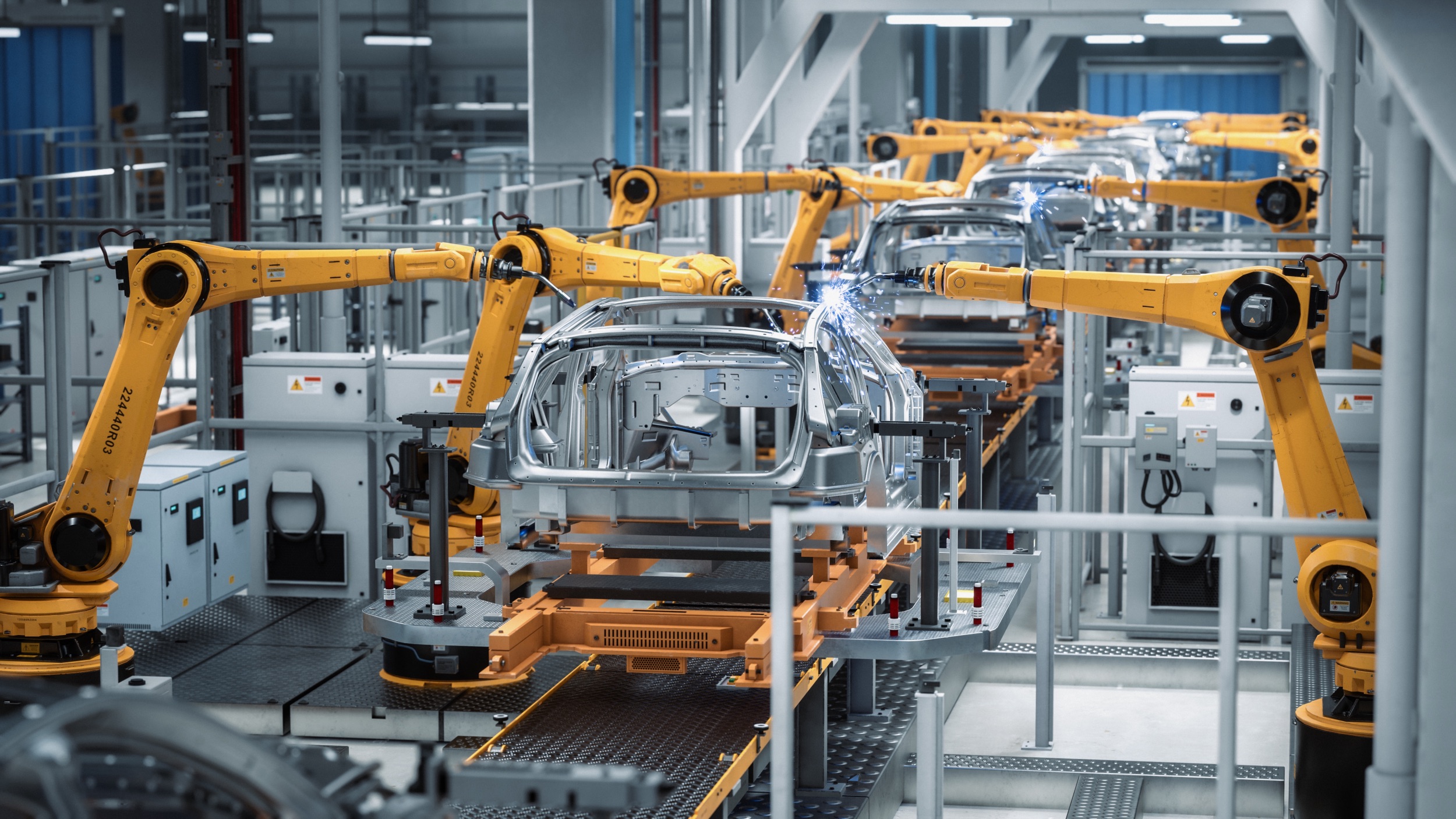 Car factory robots