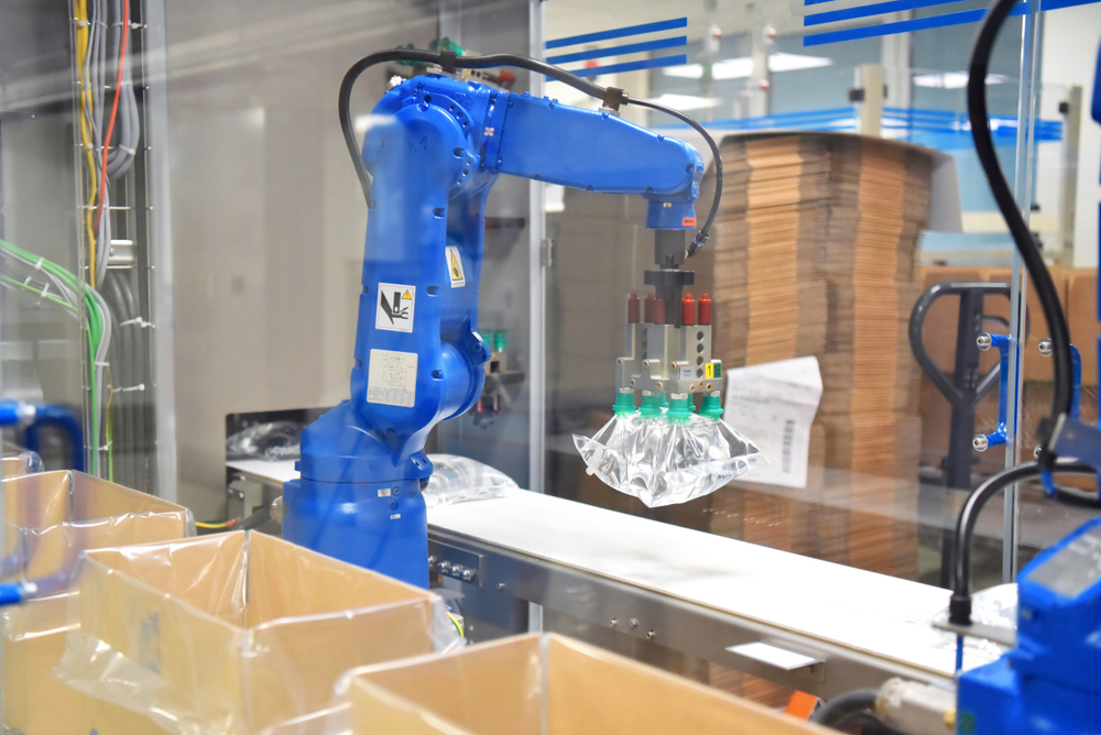 modern robot in chemical manufacturing