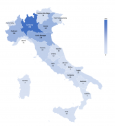 Number of Robot Suppliers in Italy by Region 2021