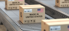 A product in a box, being manufacturing in the US