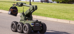 Ground-based wheeled security robot