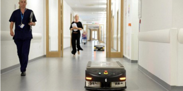 Mobile robot at a hospital