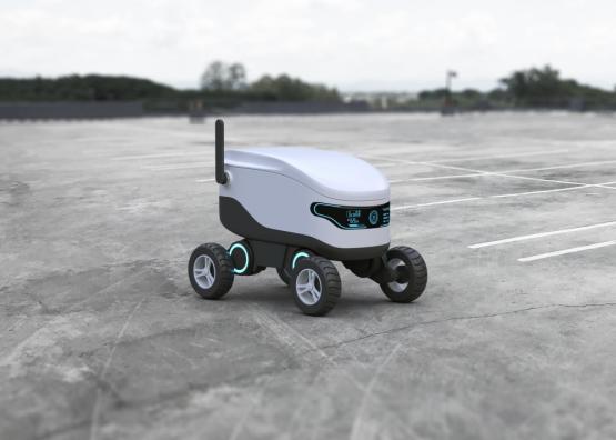 Robotic delivery shipping goods to destination