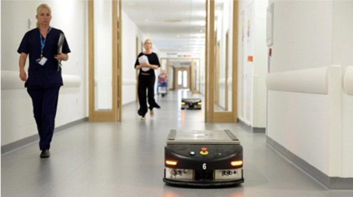 Mobile robot at a hospital