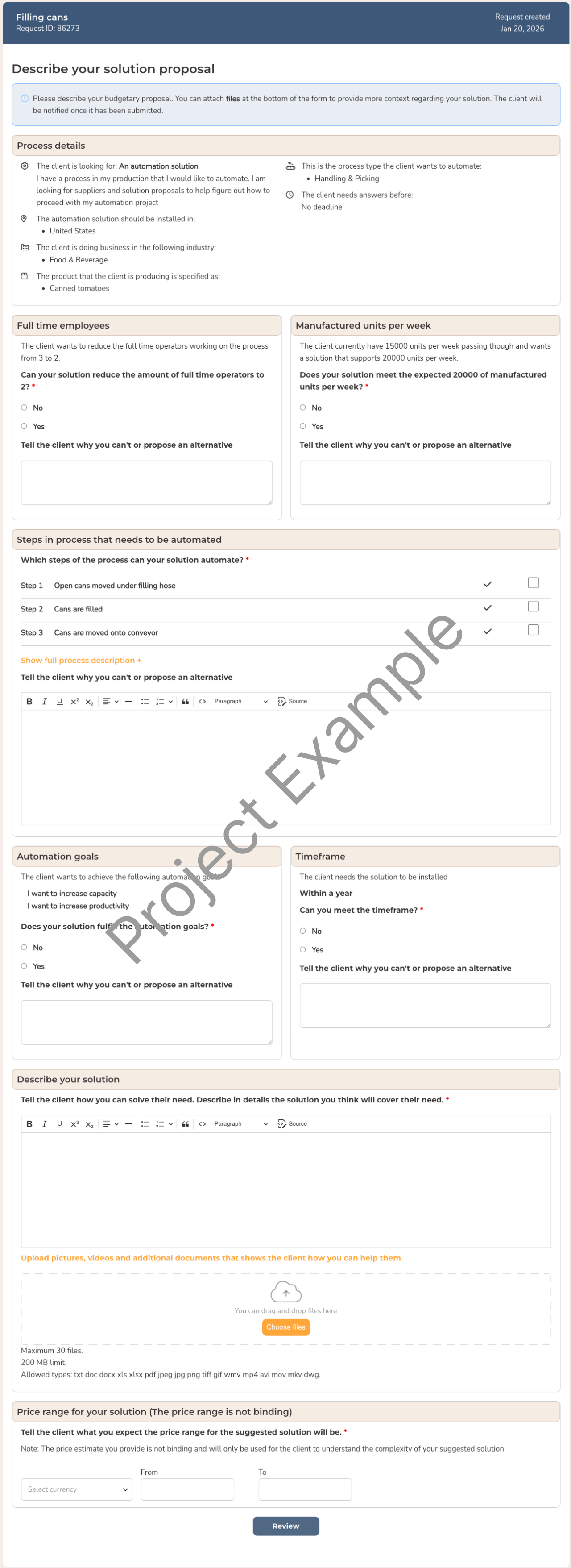 Supplier budgetary quote example thumbnail