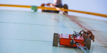 Robot on building