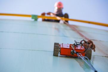 Robot on building